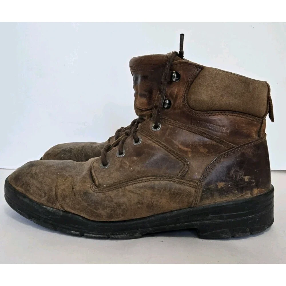 Wolverine Boots Mens 13 Brown DuraShocks Slip Resistant 6